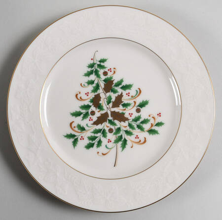Halls of Ivy (Gold Trim) Holiday Salad Plate
