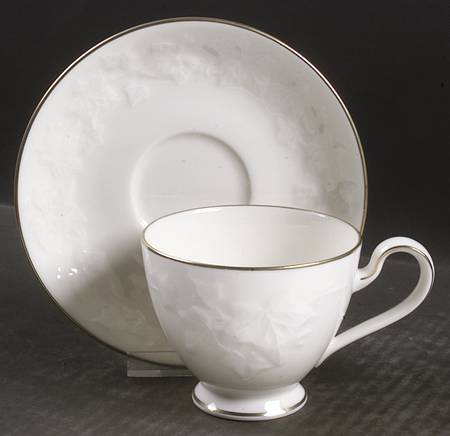 Halls of Ivy (Gold Trim) Footed Cup & Saucer Set