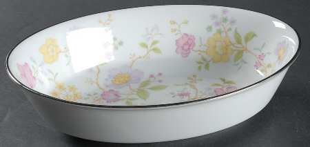 Harmony (Platinum Trim) 9" Oval Vegetable Bowl