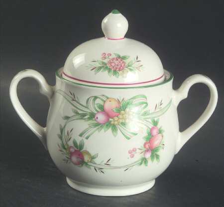 Harvest Ribbon Sugar Bowl & Lid