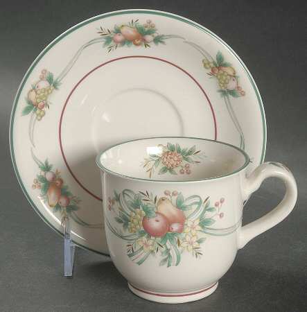 Harvest Ribbon Footed Cup & Saucer Set
