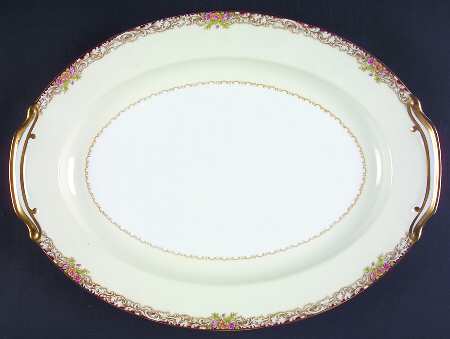Harmony (Gold Trim) 16" Oval Serving Platter