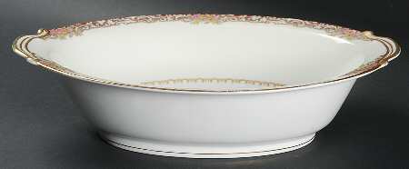 Harmony (Gold Trim) 10" Oval Vegetable Bowl