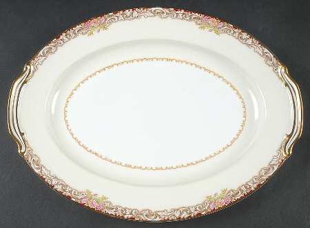 Harmony (Gold Trim) 11" Oval Serving Platter