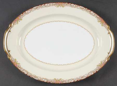 Harmony (Gold Trim) 13" Oval Serving Platter