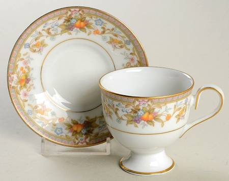 Harvesting Footed Demitasse Cup & Saucer Set