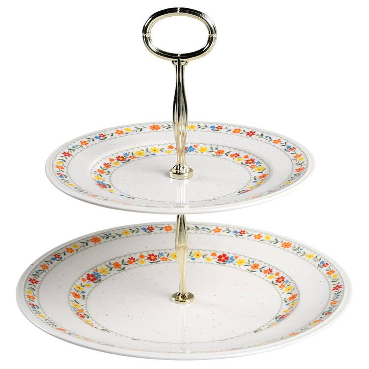 Happy Talk 6 5/8"-10"  2 Tiered Serving Tray (Dp, Sp) HC