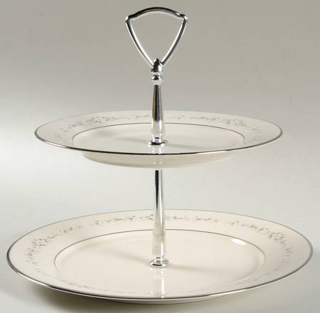 Heather 2 Tiered Serving Tray (Dinner & Salad Plate)