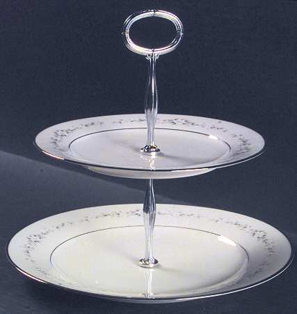 Heather 6 5/8"-10"  2 Tiered Serving Tray (Dp, Sp) HC