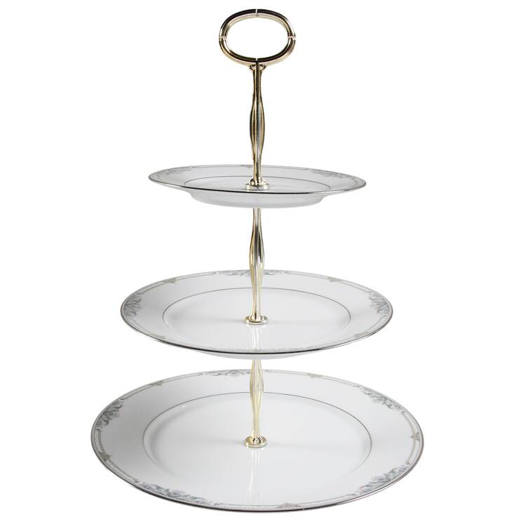 Heatherwood 13 7/8"-14 1/4" 3-Tiered Serving Tray(DP,SP,BB) HC