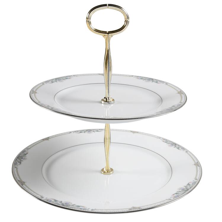 Heatherwood 6 5/8"-10"  2 Tiered Serving Tray (Dp, Sp) HC