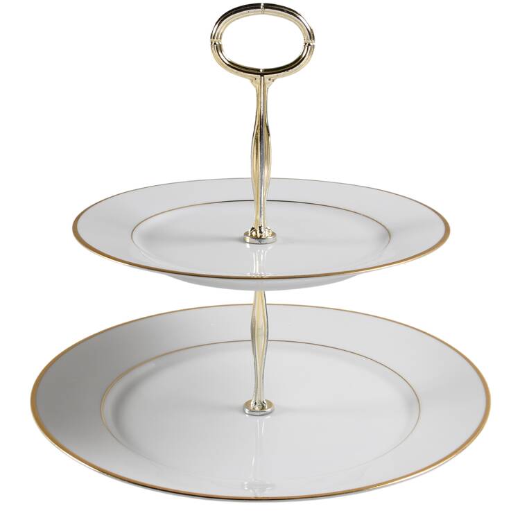 Heritage 6 5/8"-10"  2 Tiered Serving Tray (Dp, Sp) HC