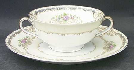 Hermione Footed Cream Soup Bowl & Saucer Set