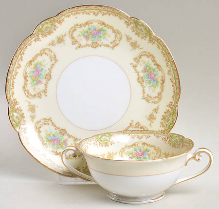 Hertha Footed Cream Soup Bowl & Saucer Set