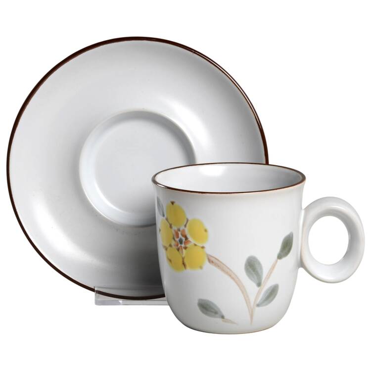 Hello Spring Brown Flat Cup & Saucer Set