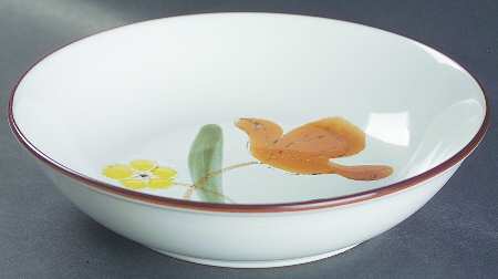 Hello Spring Brown 8" Round Vegetable Bowl
