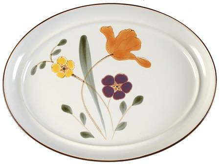 Hello Spring Brown 14" Oval Serving Platter