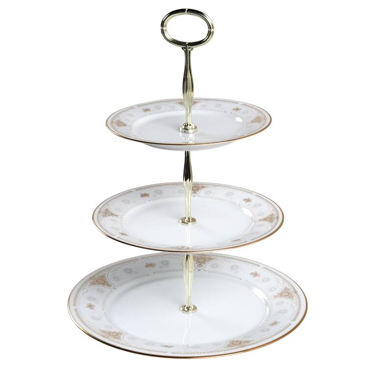 Highclere 13 7/8"-14 1/4" 3-Tiered Serving Tray(DP,SP,BB) HC