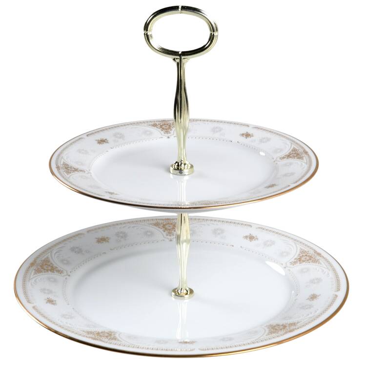 Highclere 6 5/8"-10"  2 Tiered Serving Tray (Dp, Sp) HC