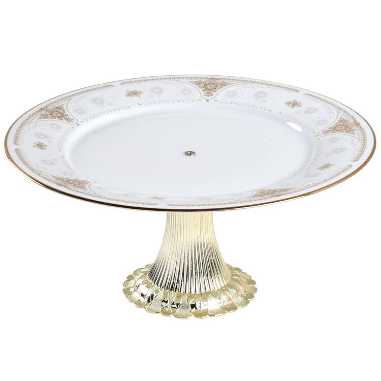Highclere Cake Stand with 4"-5" Metal Pedestal  Hc