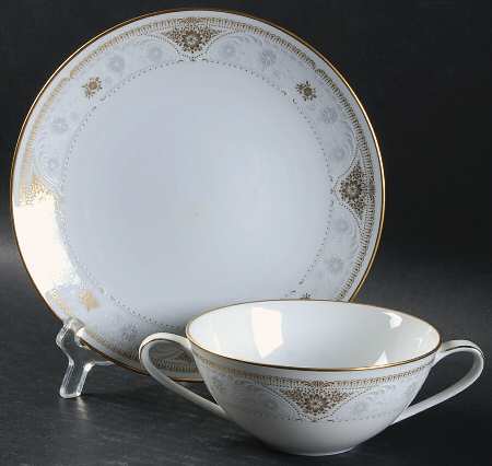 Highclere Flat Cream Soup Bowl & Saucer Set