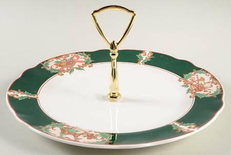 Home For Christmas Round Serving Plate with Handle (DP)