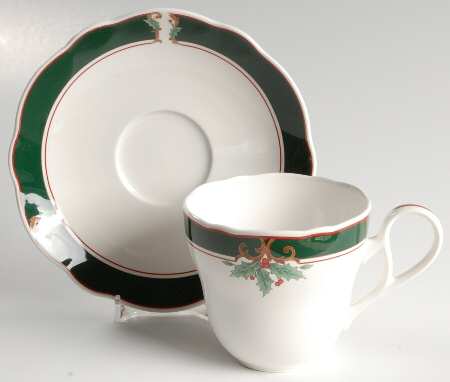 Home For Christmas Flat Cup & Saucer Set