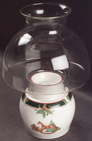 Home For Christmas Hurricane Lamp & Globe