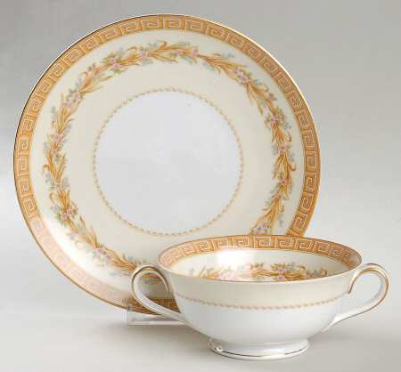Holbein Footed Cream Soup Bowl & Saucer Set