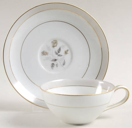 Holbrook (Gold Trim) Flat Cup & Saucer Set