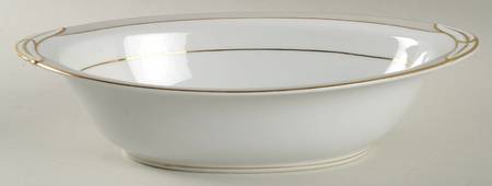 Holbrook (Gold Trim) 10" Oval Vegetable Bowl