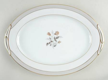Holbrook (Gold Trim) 13" Oval Serving Platter
