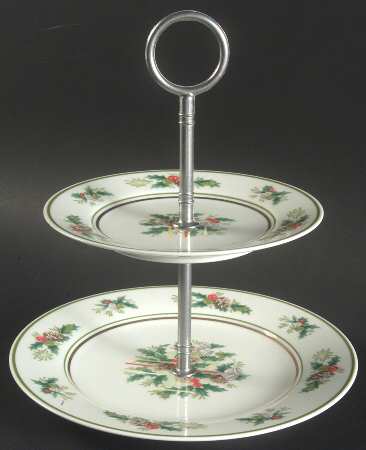 Holly 2-Tiered Serving Tray (Salad & Bread/Butter Plate)