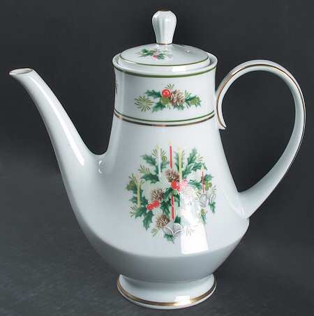 Holly Coffee Pot & Lid