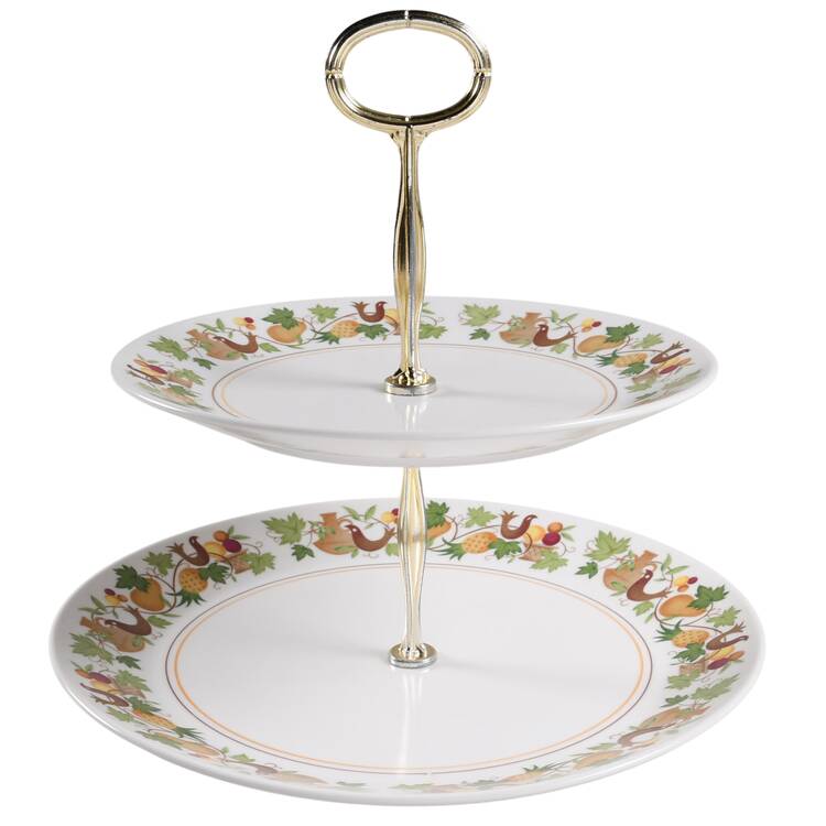 Homecoming 6 5/8"-10"  2 Tiered Serving Tray (Dp, Sp) HC