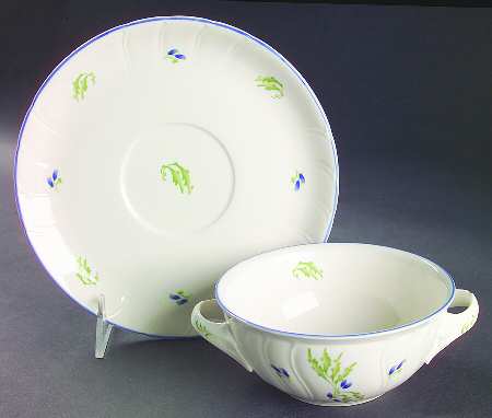 Honfleur Flat Cream Soup Bowl & Saucer Set