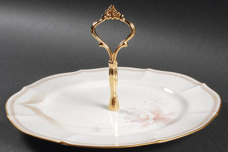 Imperial Blossom Round Serving Plate with Handle (DP)