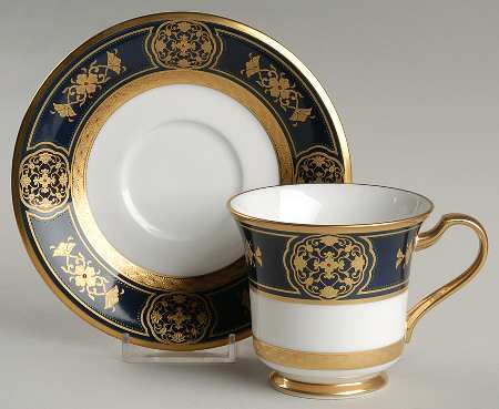 Imperial Crest Footed Cup & Saucer Set