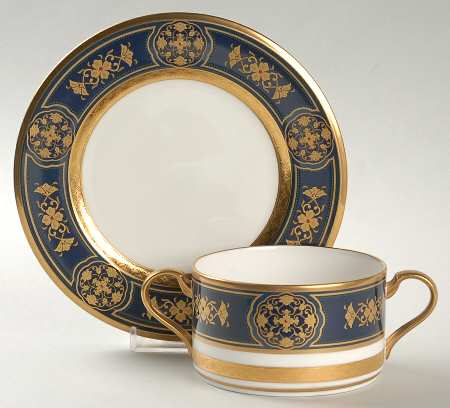 Imperial Crest Cream Soup Bowl & Bread Plate/Saucer Set