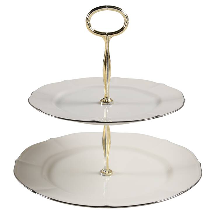 Imperial Platinum 6 5/8"-10"  2 Tiered Serving Tray (Dp, Sp) HC