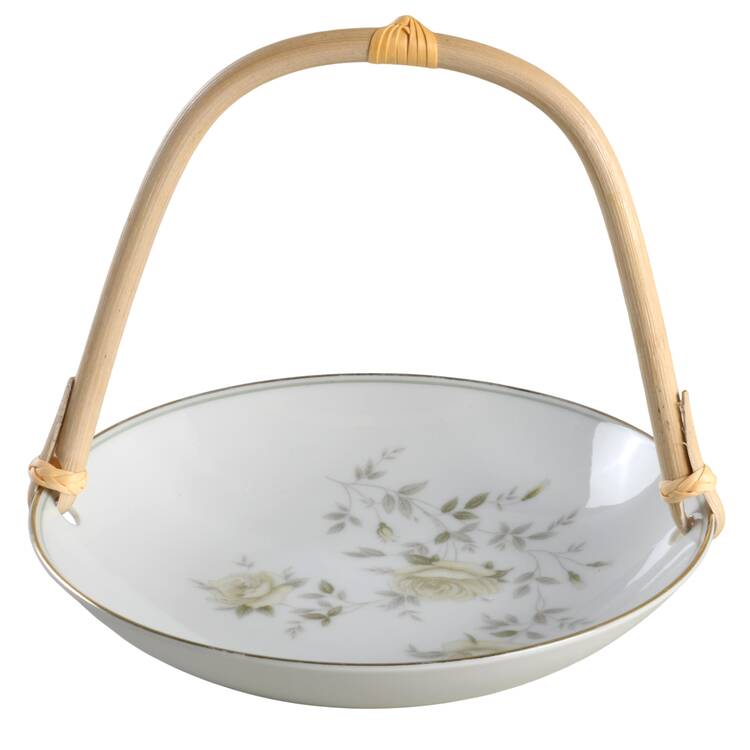 Ingrid 7''-7 1/4'' Basket W/Bamboo Handle HC