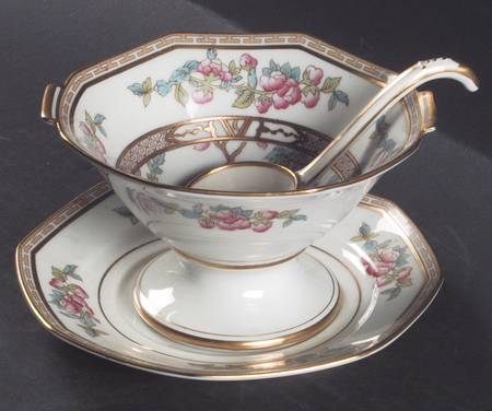Indian Tree Mayonnaise & Ladle w/Underplate