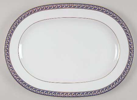 Indigo Waltz 14" Oval Serving Platter