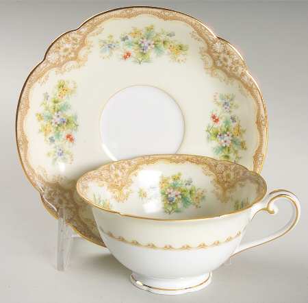 Iris Footed Cup & Saucer Set