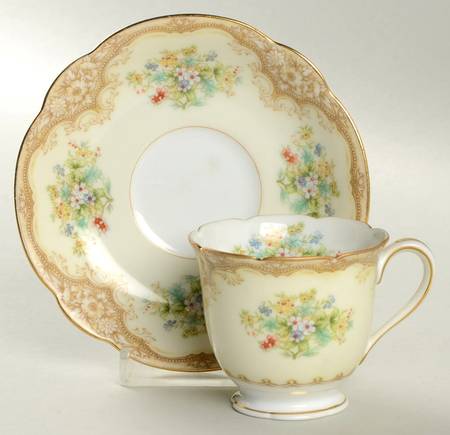 Iris Footed Demitasse Cup & Saucer Set