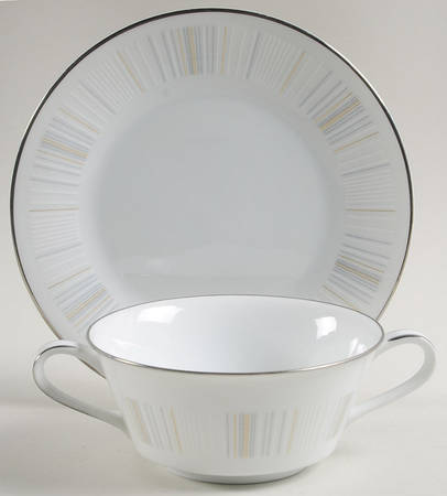 Isabella Flat Cream Soup Bowl & Saucer Set