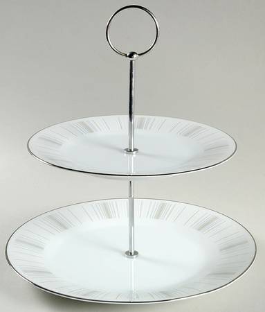 Isabella 2 Tiered Serving Tray (Dinner & Salad Plate)