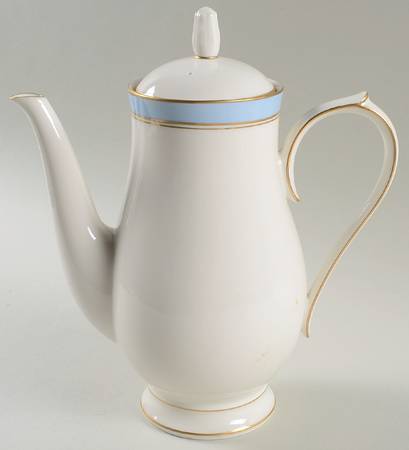 Ivory & Azure Coffee Pot & Lid