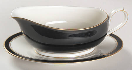 Ivory & Ebony Gravy Boat & Underplate (Relish/Butter)