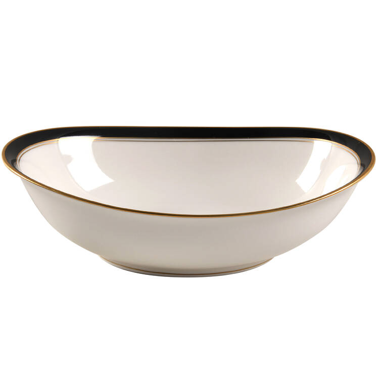 Ivory & Ebony 10" Oval Vegetable Bowl